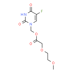 ChemSpider 2D Image | (5-Fluoro-2,4-dioxo-3,4-dihydro-1(2H)-pyrimidinyl)methyl (2-methoxyethoxy)acetate | C10H13FN2O6