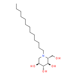 ChemSpider 2D Image | (2R,3R,4R,5S)-2-(Hydroxymethyl)-1-tridecyl-3,4,5-piperidinetriol | C19H39NO4