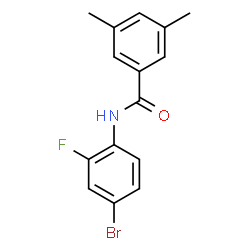ChemSpider 2D Image | N-(4-Bromo-2-fluorophenyl)-3,5-dimethylbenzamide | C15H13BrFNO
