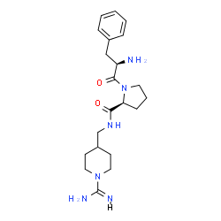 ChemSpider 2D Image | D-Phenylalanyl-N-[(1-carbamimidoyl-4-piperidinyl)methyl]-L-prolinamide | C21H32N6O2