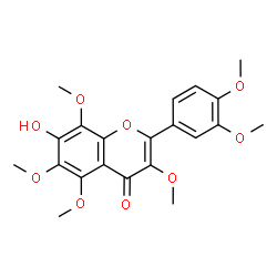 ChemSpider 2D Image | 2-(3,4-Dimethoxyphenyl)-7-hydroxy-3,5,6,8-tetramethoxy-4H-chromen-4-one | C21H22O9