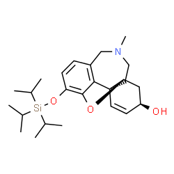 ChemSpider 2D Image | (4aS,6R,8aS)-11-Methyl-3-[(triisopropylsilyl)oxy]-5,6,9,10,11,12-hexahydro-4aH-[1]benzofuro[3a,3,2-ef][2]benzazepin-6-ol | C25H39NO3Si