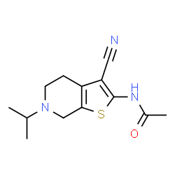 ChemSpider 2D Image | N-(3-Cyano-6-isopropyl-4,5,6,7-tetrahydrothieno[2,3-c]pyridin-2-yl)acetamide | C13H17N3OS