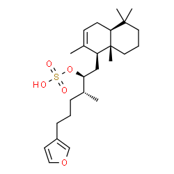 ChemSpider 2D Image | (2S,3R)-6-(3-Furyl)-3-methyl-1-[(1S,4aS,8aS)-2,5,5,8a-tetramethyl-1,4,4a,5,6,7,8,8a-octahydro-1-naphthalenyl]-2-hexanyl hydrogen sulfate | C25H40O5S