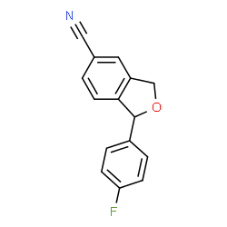 ChemSpider 2D Image | 1-(4-Fluorophenyl)-1,3-dihydro-2-benzofuran-5-carbonitrile | C15H10FNO