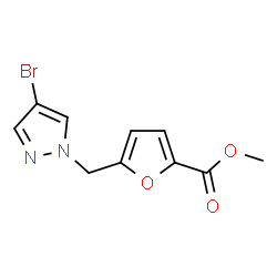 ChemSpider 2D Image | Methyl 5-[(4-bromo-1H-pyrazol-1-yl)methyl]-2-furoate | C10H9BrN2O3