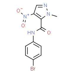 ChemSpider 2D Image | N-(4-Bromophenyl)-1-methyl-4-nitro-1H-pyrazole-5-carboxamide | C11H9BrN4O3