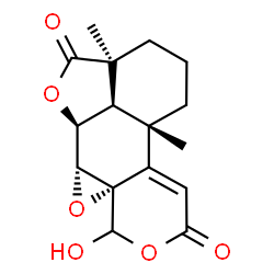 ChemSpider 2D Image | (1aS,5bS,8aS,8bR,10aS,10bR)-2-Hydroxy-5b,8a-dimethyl-5b,6,7,8,8a,8b,10a,10b-octahydro-4H,9H-[2]benzofuro[7,1-fg]oxireno[i]isochromene-4,9-dione | C16H18O6