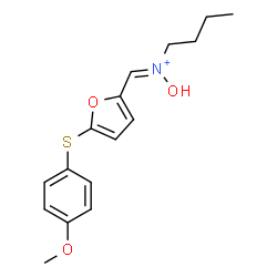 ChemSpider 2D Image | (Z)-N-Butyl-N-hydroxy{5-[(4-methoxyphenyl)sulfanyl]-2-furyl}methaniminium | C16H20NO3S