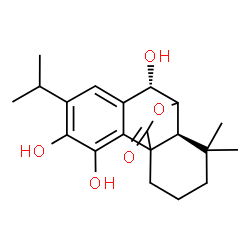 ChemSpider 2D Image | (7alpha,10xi)-7,11,12-Trihydroxy-6,20-epoxyabieta-8(14),9(11),12-trien-20-one | C20H26O5