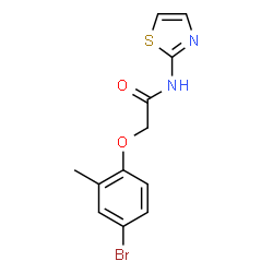 ChemSpider 2D Image | 2-(4-Bromo-2-methylphenoxy)-N-(1,3-thiazol-2-yl)acetamide | C12H11BrN2O2S