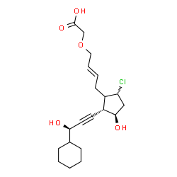 ChemSpider 2D Image | {[(2E)-4-{(2S,3R,5R)-5-Chloro-2-[(3R)-3-cyclohexyl-3-hydroxy-1-propyn-1-yl]-3-hydroxycyclopentyl}-2-buten-1-yl]oxy}acetic acid | C20H29ClO5