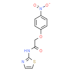 ChemSpider 2D Image | 2-(4-Nitrophenoxy)-N-(1,3-thiazol-2-yl)acetamide | C11H9N3O4S