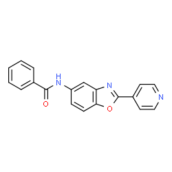 ChemSpider 2D Image | N-[2-(4-Pyridinyl)-1,3-benzoxazol-5-yl]benzamide | C19H13N3O2
