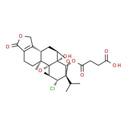 ChemSpider 2D Image | 4-{[(1R,3S,11S,12S,14S,15R,17S,18R)-15-Chloro-18-hydroxy-16-isopropyl-11-methyl-7-oxo-6,13,19-trioxahexacyclo[14.2.1.0~3,11~.0~4,8~.0~12,14~.0~12,18~]nonadec-4(8)-en-17-yl]oxy}-4-oxobutanoic acid | C24H29ClO9