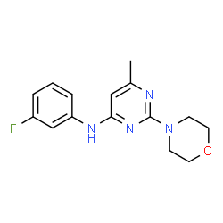 ChemSpider 2D Image | N-(3-Fluorophenyl)-6-methyl-2-(4-morpholinyl)-4-pyrimidinamine | C15H17FN4O