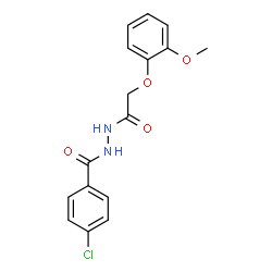 ChemSpider 2D Image | 4-Chloro-N'-[(2-methoxyphenoxy)acetyl]benzohydrazide | C16H15ClN2O4