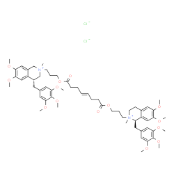 ChemSpider 2D Image | 3-[(1R)-6,7-dimethoxy-2-methyl-1-[(3,4,5-trimethoxyphenyl)methyl]-3,4-dihydro-1H-isoquinolin-2-ium-2-yl]propyl 3-[(4R)-6,7-dimethoxy-2-methyl-4-[(3,4,5-trimethoxyphenyl)methyl]-3,4-dihydro-1H-isoquinolin-2-ium-2-yl]propyl (E)-oct-4-enedioate dichloride | C58H80Cl2N2O14