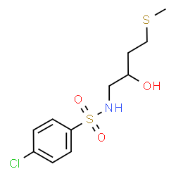 ChemSpider 2D Image | 4-Chloro-N-[2-hydroxy-4-(methylsulfanyl)butyl]benzenesulfonamide | C11H16ClNO3S2