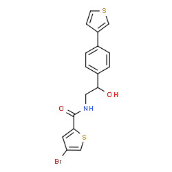 ChemSpider 2D Image | 4-Bromo-N-{2-hydroxy-2-[4-(3-thienyl)phenyl]ethyl}-2-thiophenecarboxamide | C17H14BrNO2S2