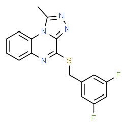 ChemSpider 2D Image | 4-[(3,5-Difluorobenzyl)sulfanyl]-1-methyl[1,2,4]triazolo[4,3-a]quinoxaline | C17H12F2N4S