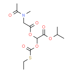 ChemSpider 2D Image | 1-{[(Ethylsulfanyl)carbonyl]oxy}-2-isopropoxy-2-oxoethyl N-acetyl-N-methylglycinate | C13H21NO7S