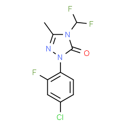 ChemSpider 2D Image | 2-(4-Chloro-2-fluorophenyl)-4-(difluoromethyl)-5-methyl-2,4-dihydro-3H-1,2,4-triazol-3-one | C10H7ClF3N3O