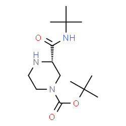ChemSpider 2D Image | (S)-4-Boc-Piperazine-2-carboxylic acid tert-butylamide | C14H27N3O3