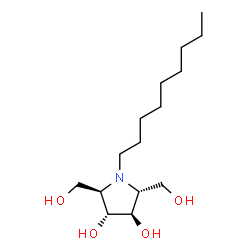 ChemSpider 2D Image | (2R,3R,4R,5R)-2,5-Bis(hydroxymethyl)-1-nonyl-3,4-pyrrolidinediol | C15H31NO4