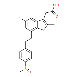 ChemSpider 2D Image | [11-Fluoro-16-methyl-2-(methylsulfinyl)-9,10-secogona-1(10),2,4,8(14),9,12,16-heptaen-17-yl]acetic acid | C21H21FO3S