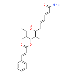 ChemSpider 2D Image | 3-Phenyl-acrylic acid 1-sec-butyl-8-carbamoyl-3-hydroxy-2-methyl-octa-5,7-dienyl ester | C23H31NO4