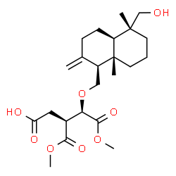 ChemSpider 2D Image | (3S,4R)-4-{[(1S,4aR,5R,8aS)-5-(Hydroxymethyl)-5,8a-dimethyl-2-methylenedecahydro-1-naphthalenyl]methoxy}-5-methoxy-3-(methoxycarbonyl)-5-oxopentanoic acid | C23H36O8