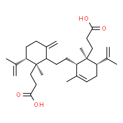 ChemSpider 2D Image | 3-[(1S,6S)-2-{2-[(1S,5S,6S)-6-(2-Carboxyethyl)-5-isopropenyl-2,6-dimethyl-2-cyclohexen-1-yl]ethyl}-6-isopropenyl-1-methyl-3-methylenecyclohexyl]propanoic acid | C30H46O4