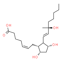 ChemSpider 2D Image | (5Z,9alpha,11alpha,12xi,13E,15S)-9,11,15-Trihydroxy-15-methylprosta-5,13-dien-1-oic acid | C21H36O5