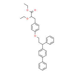 ChemSpider 2D Image | Ethyl 3-{4-[3-(4-biphenylyl)-3-phenylpropoxy]phenyl}-2-ethoxypropanoate | C34H36O4