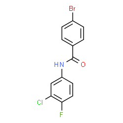 ChemSpider 2D Image | 4-Bromo-N-(3-chloro-4-fluorophenyl)benzamide | C13H8BrClFNO