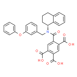 ChemSpider 2D Image | 5-{(3-Phenoxybenzyl)[(1R)-1,2,3,4-tetrahydro-1-naphthalenyl]carbamoyl}-1,2,4-benzenetricarboxylic acid | C33H27NO8