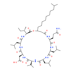 ChemSpider 2D Image | [(3S,6S,9S,12S,15S,18S,21S)-21-(3-Amino-3-oxopropyl)-3-[(2S)-2-butanyl]-6,15,18-triisobutyl-12-isopropyl-25-(9-methyldecyl)-2,5,8,11,14,17,20,23-octaoxo-1-oxa-4,7,10,13,16,19,22-heptaazacyclopentacosa
n-9-yl]acetic acid | C52H92N8O12