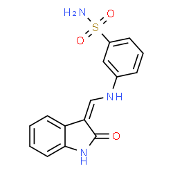 ChemSpider 2D Image | 3-{[(Z)-(2-Oxo-1,2-dihydro-3H-indol-3-ylidene)methyl]amino}benzenesulfonamide | C15H13N3O3S