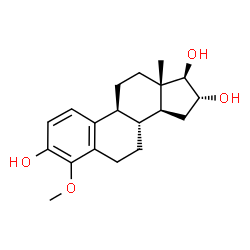 ChemSpider 2D Image | (16alpha,17beta)-4-Methoxyestra-1,3,5(10)-triene-3,16,17-triol | C19H26O4