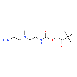 ChemSpider 2D Image | N-[({2-[(2-Aminoethyl)(methyl)amino]ethyl}carbamoyl)oxy]-2,2-dimethylpropanamide | C11H24N4O3