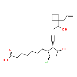 ChemSpider 2D Image | (9beta,11alpha)-17-Allyl-9-chloro-11,16-dihydroxy-17,20-cycloprost-13-yn-1-oic acid | C23H35ClO4