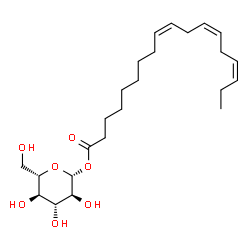 ChemSpider 2D Image | 1-O-[(9Z,12Z,15Z)-9,12,15-Octadecatrienoyl]-beta-L-glucopyranose | C24H40O7
