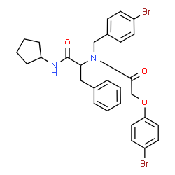 ChemSpider 2D Image | Nalpha-(4-Bromobenzyl)-Nalpha-[(4-bromophenoxy)acetyl]-N-cyclopentylphenylalaninamide | C29H30Br2N2O3