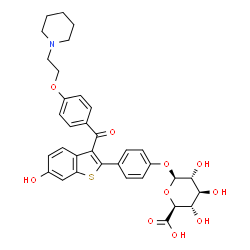 ChemSpider 2D Image | Raloxifene 4'-Glucuronide | C34H35NO10S