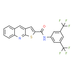 ChemSpider 2D Image | N-[3,5-Bis(trifluoromethyl)phenyl]thieno[2,3-b]quinoline-2-carboxamide | C20H10F6N2OS