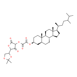 ChemSpider 2D Image | 5-(2,2-Dimethyl-1,3-dioxolan-4-yl)-2,4-dioxotetrahydro-3-furanyl (3S,5S,8R,9S,10S,13R,14S,17R)-17-[(2S)-5,6-dimethyl-2-heptanyl]-10,13-dimethylhexadecahydro-1H-cyclopenta[a]phenanthren-3-yl oxalate (n
on-preferred name) | C39H60O9