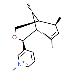 ChemSpider 2D Image | 1-Methyl-3-[(1R,2S,5R,6S,9R)-6,8,9-trimethyl-3-oxabicyclo[3.3.1]non-7-en-2-yl]pyridinium | C17H24NO