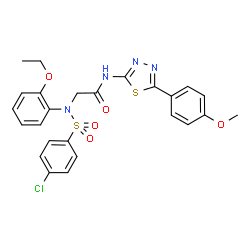 ChemSpider 2D Image | N~2~-[(4-Chlorophenyl)sulfonyl]-N~2~-(2-ethoxyphenyl)-N-[5-(4-methoxyphenyl)-1,3,4-thiadiazol-2-yl]glycinamide | C25H23ClN4O5S2