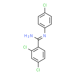 ChemSpider 2D Image | 2,4-Dichloro-N'-(4-chlorophenyl)benzenecarboximidamide | C13H9Cl3N2